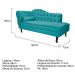 Recamier Diana 140cm Lado Direito Suede Azul Turquesa - Amarena Móveis