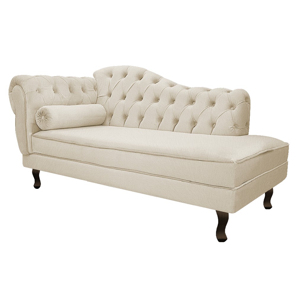 Recamier Diana 140cm Lado Direito Suede Bege - Amarena Móveis