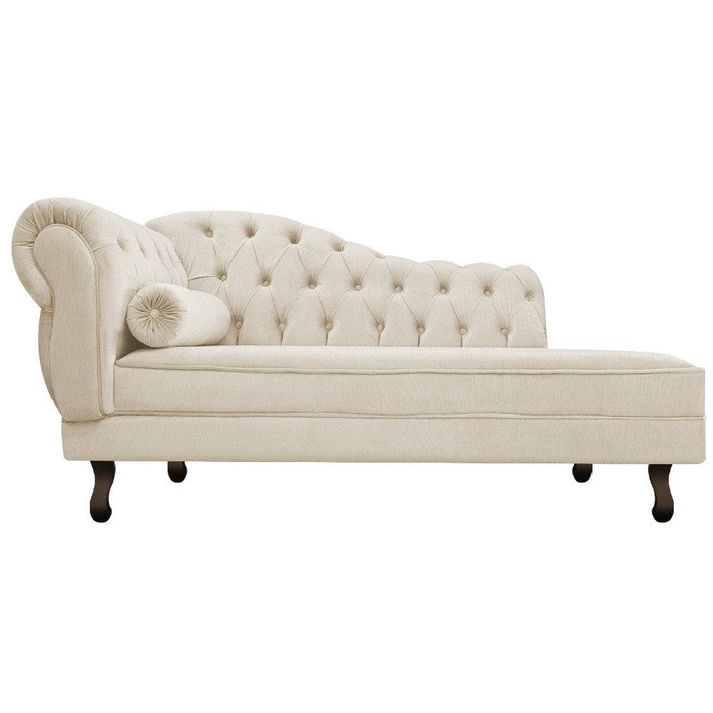 Recamier Diana 140cm Lado Direito Suede Bege - Amarena Móveis