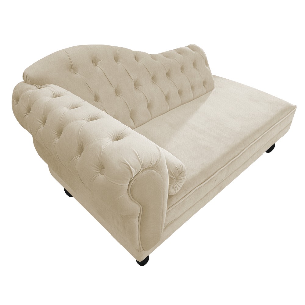 Recamier Diana 140cm Lado Direito Suede Bege - Amarena Móveis