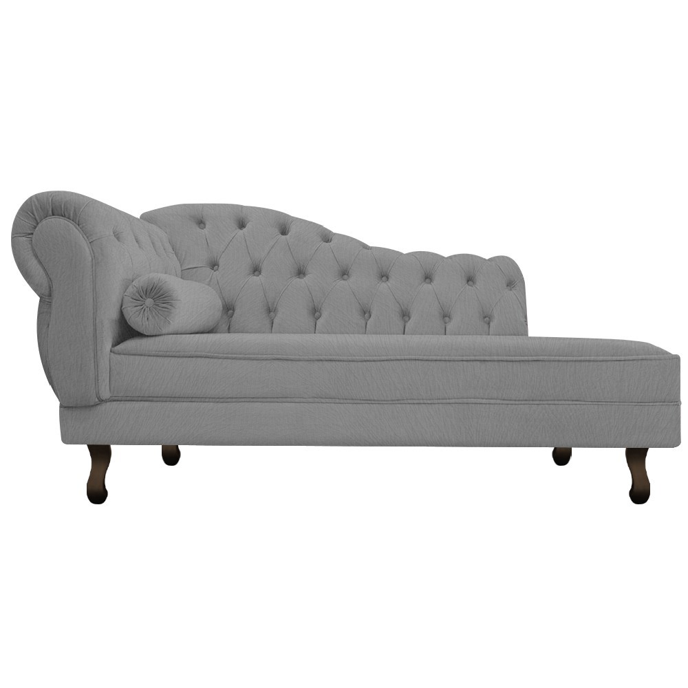 Recamier Diana 140cm Lado Direito Suede Cinza - Amarena Móveis