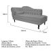 Recamier Diana 140cm Lado Direito Suede Cinza - Amarena Móveis
