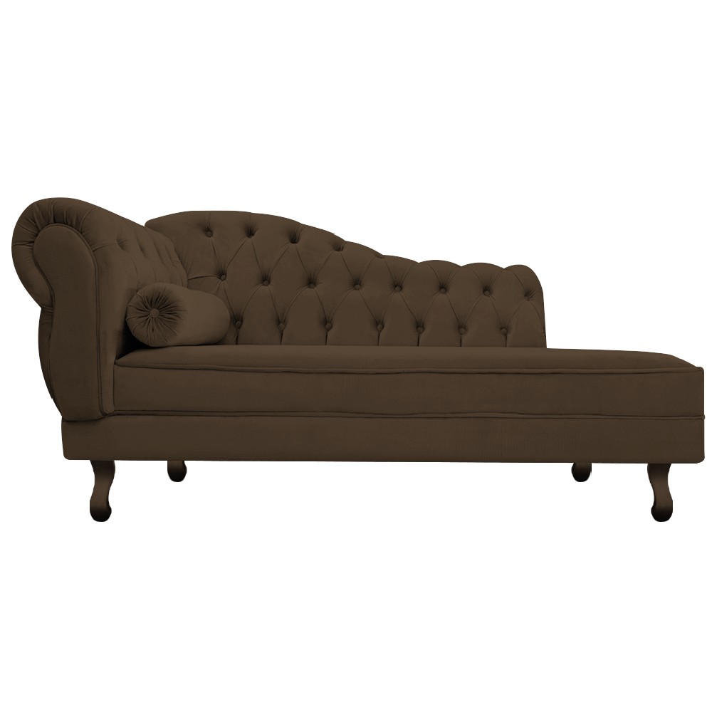 Recamier Diana 140cm Lado Direito Suede Marrom - Amarena Móveis