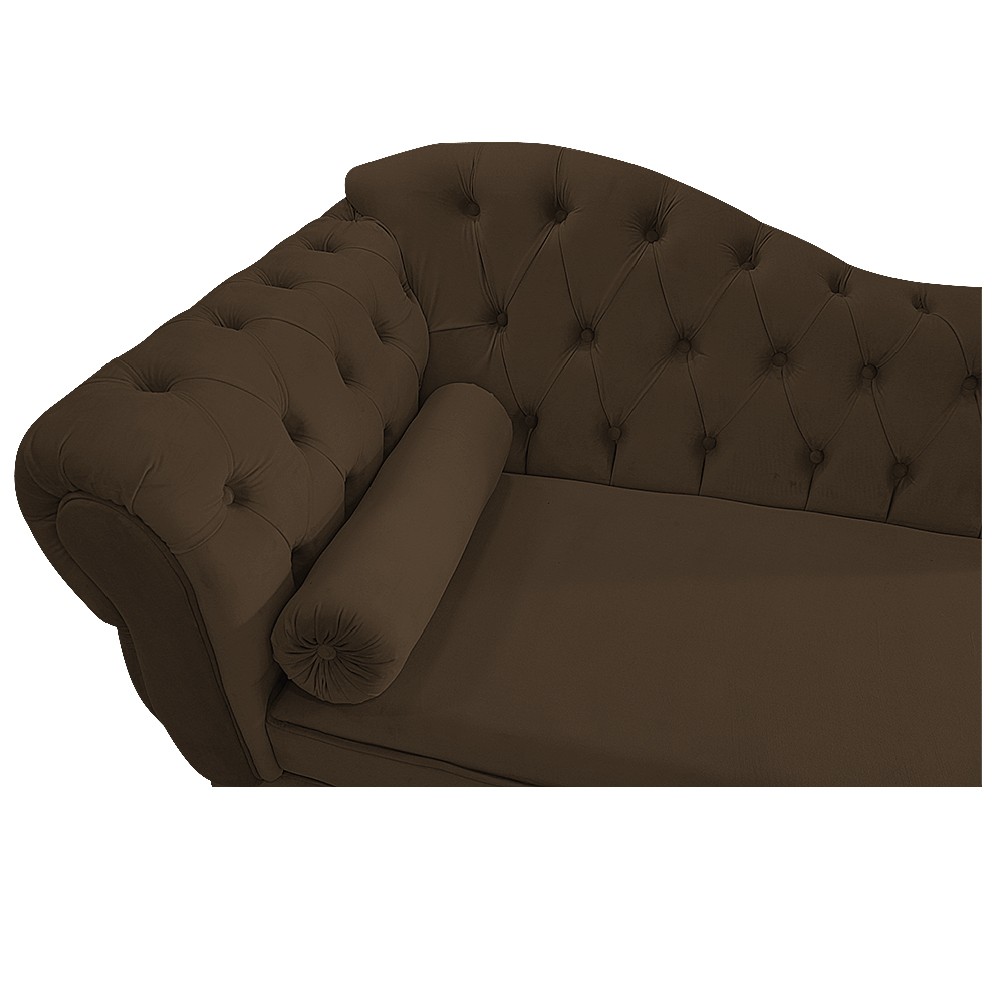 Recamier Diana 140cm Lado Direito Suede Marrom - Amarena Móveis