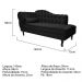 Recamier Diana 140cm Lado Direito Suede Preto - Amarena Móveis