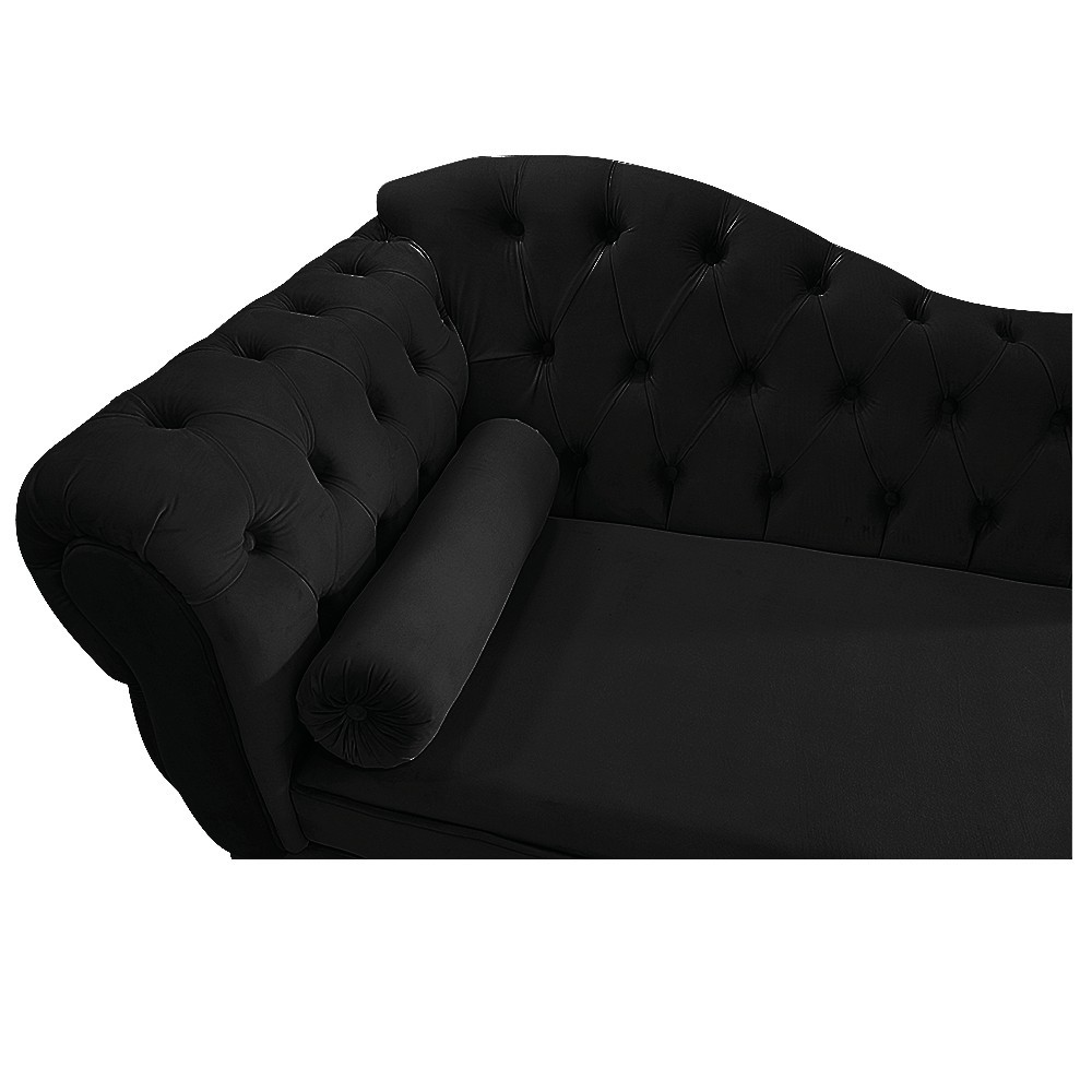 Recamier Diana 140cm Lado Direito Suede Preto - Amarena Móveis