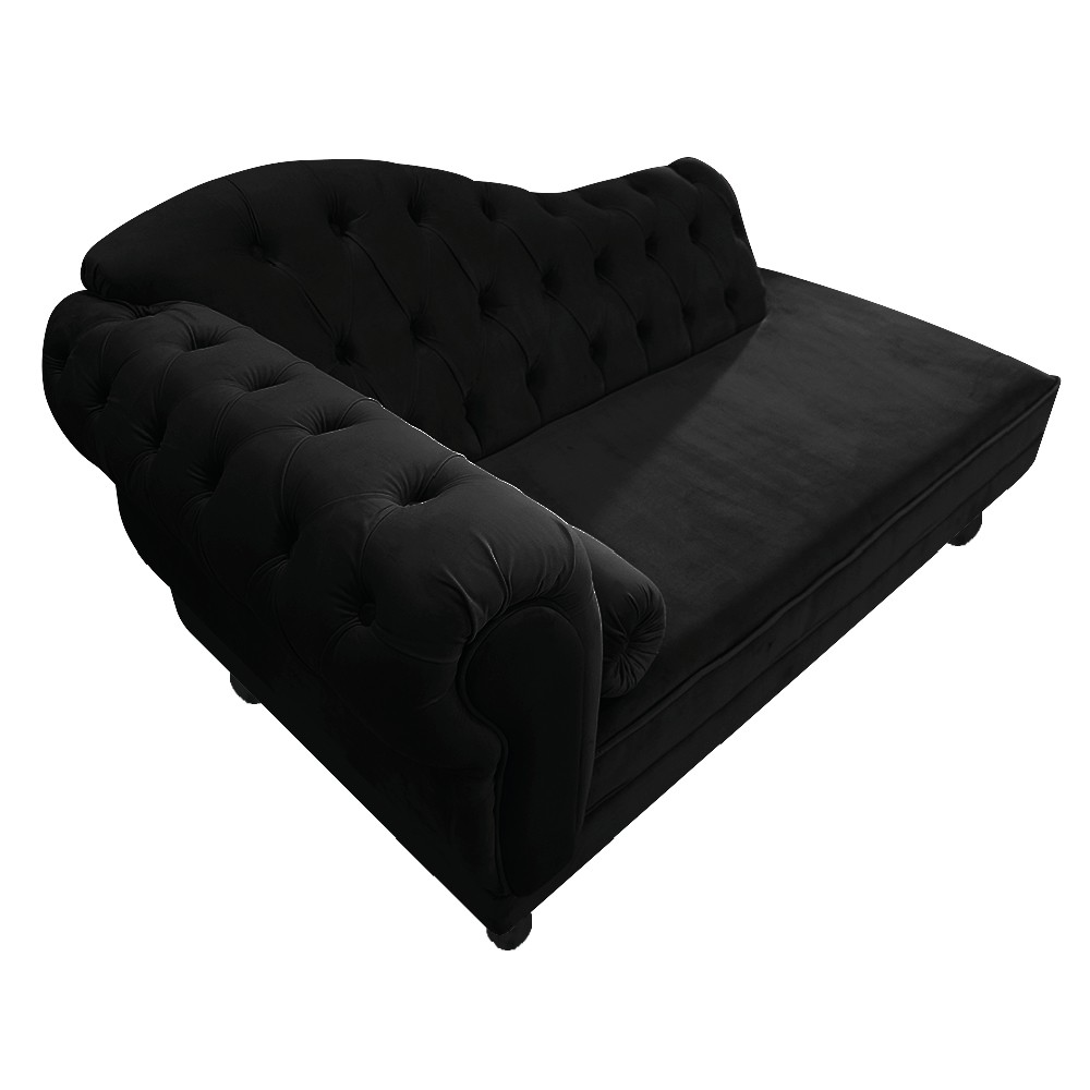 Recamier Diana 140cm Lado Direito Suede Preto - Amarena Móveis