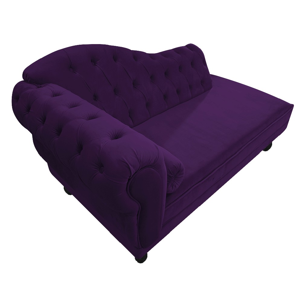 Recamier Diana 140cm Lado Direito Suede Roxo - Amarena Móveis