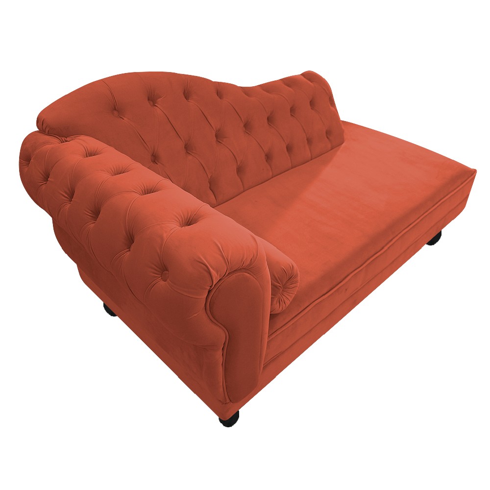 Recamier Diana 140cm Lado Direito Suede Terracota - Amarena Móveis