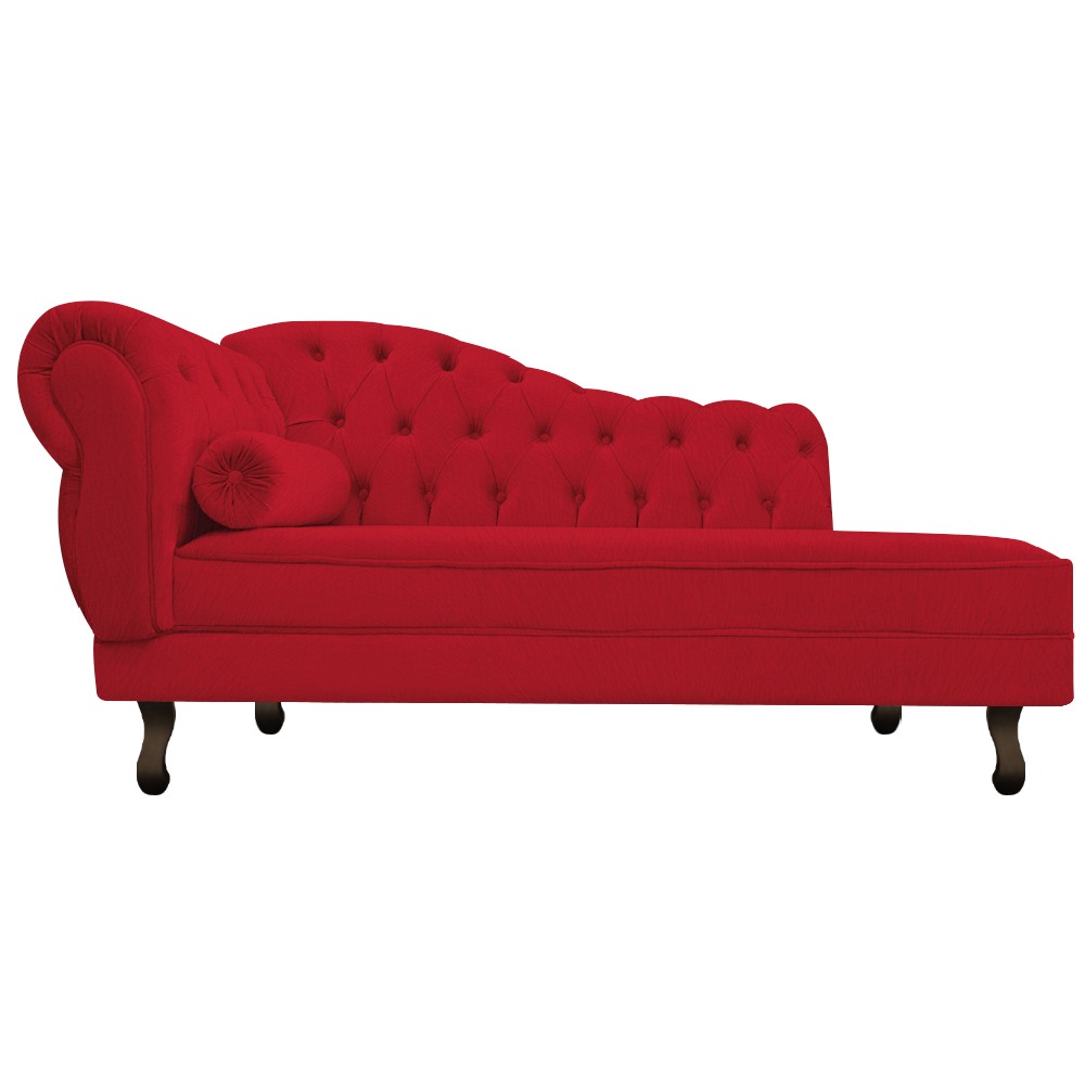 Recamier Diana 140cm Lado Direito Suede Vermelho - Amarena Móveis