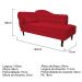 Recamier Diana 140cm Lado Direito Suede Vermelho - Amarena Móveis
