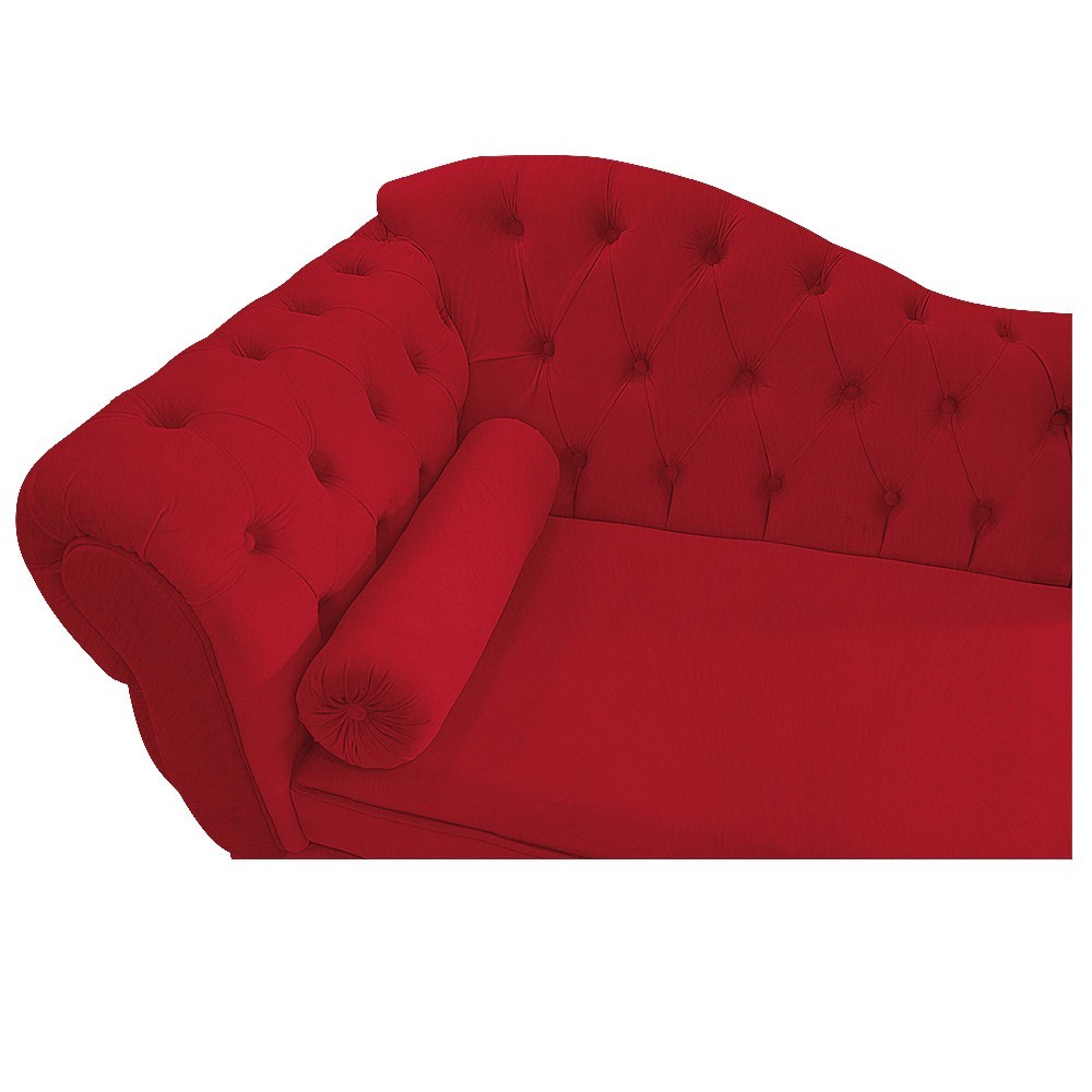 Recamier Diana 140cm Lado Direito Suede Vermelho - Amarena Móveis