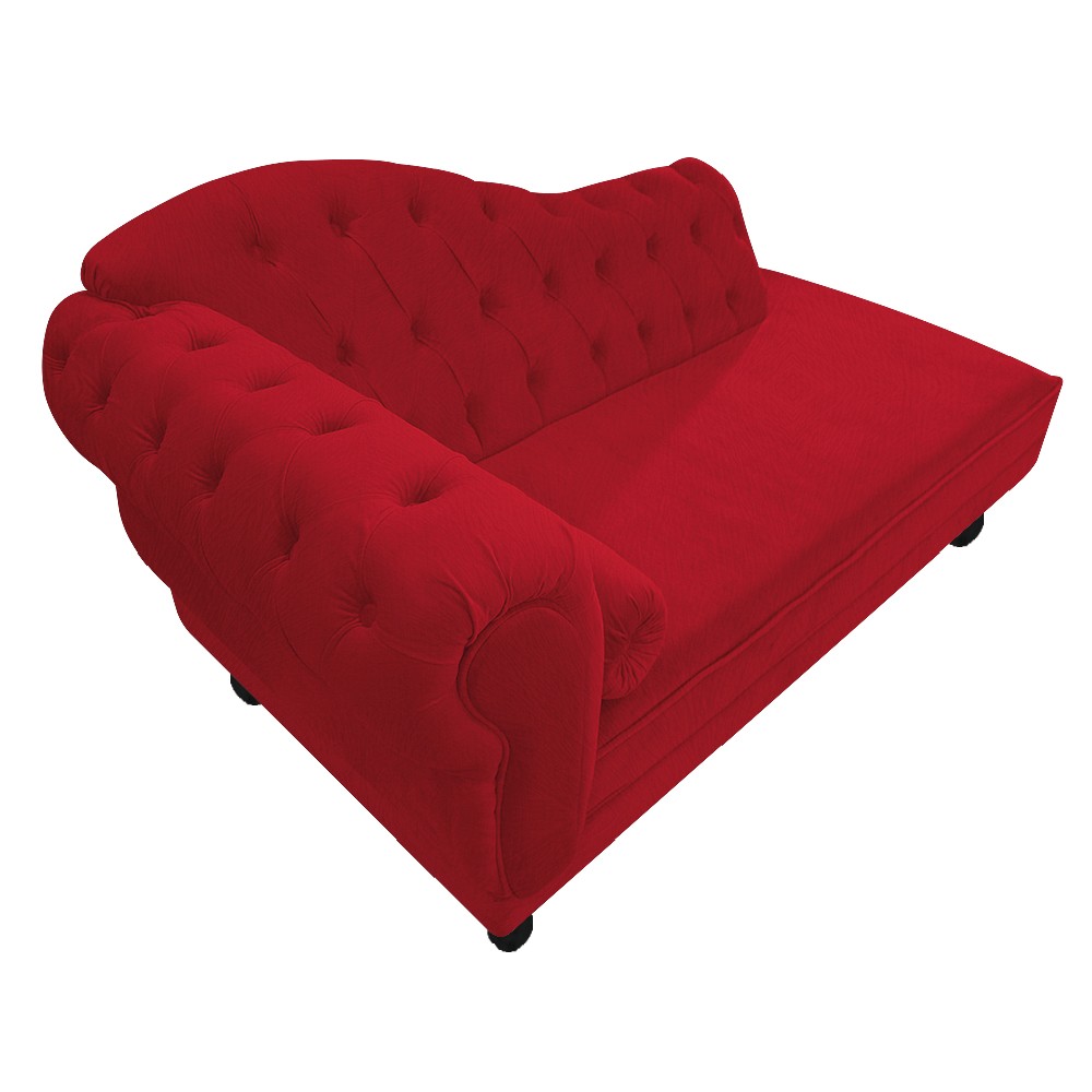 Recamier Diana 140cm Lado Direito Suede Vermelho - Amarena Móveis