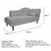 Recamier Diana 140cm Lado Esquerdo Corano Cinza - Amarena Móveis