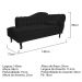 Recamier Diana 140cm Lado Esquerdo Corano Preto - Amarena Móveis