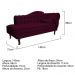 Recamier Diana 140cm Lado Esquerdo Suede Bordô - Amarena Móveis