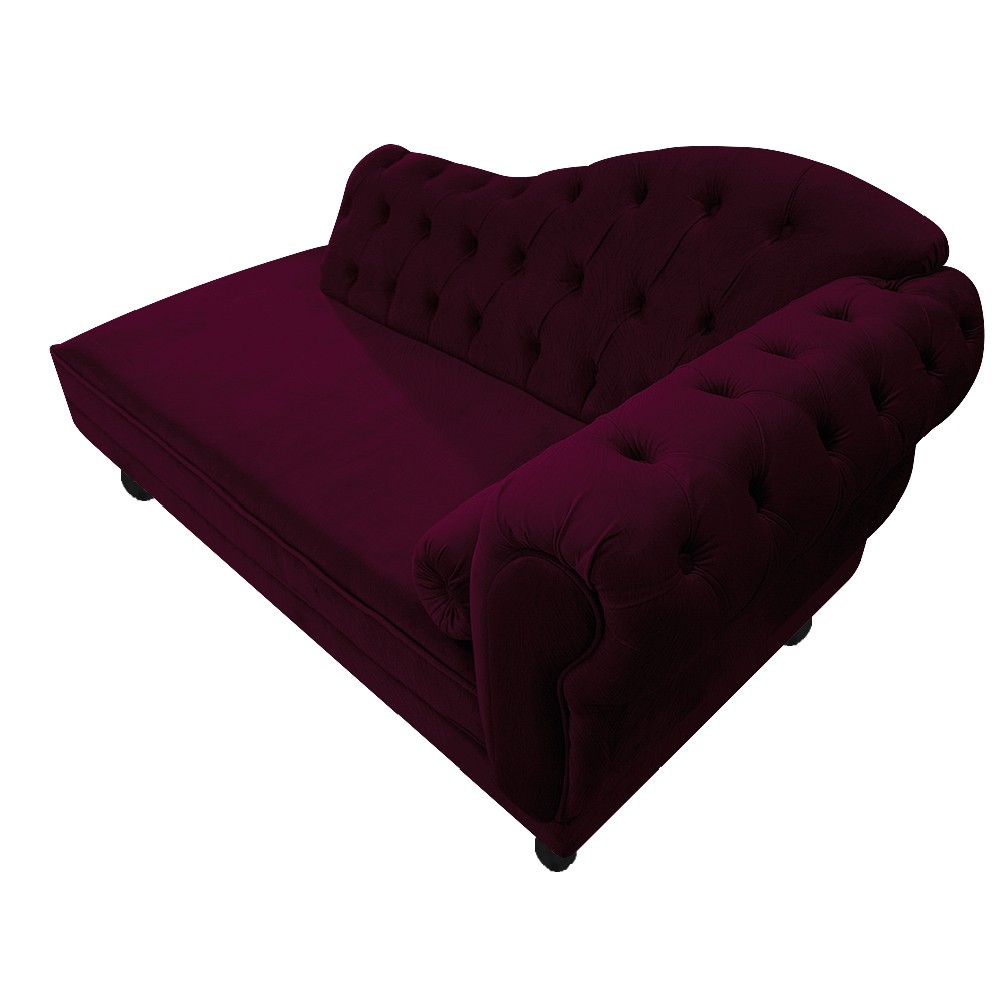Recamier Diana 140cm Lado Esquerdo Suede Bordô - Amarena Móveis