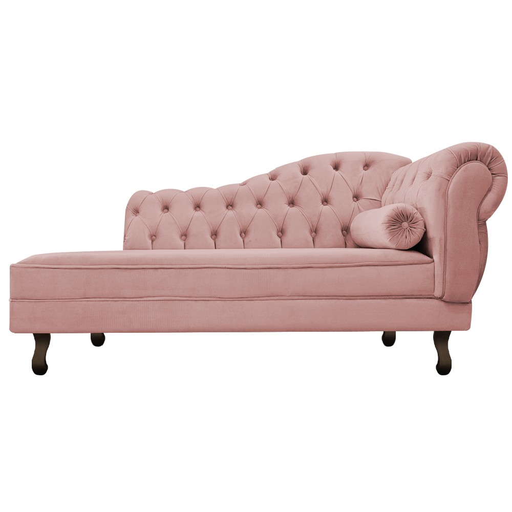 Recamier Diana 140cm Lado Esquerdo Suede Rosê - Amarena Móveis