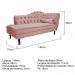 Recamier Diana 140cm Lado Esquerdo Suede Rosê - Amarena Móveis