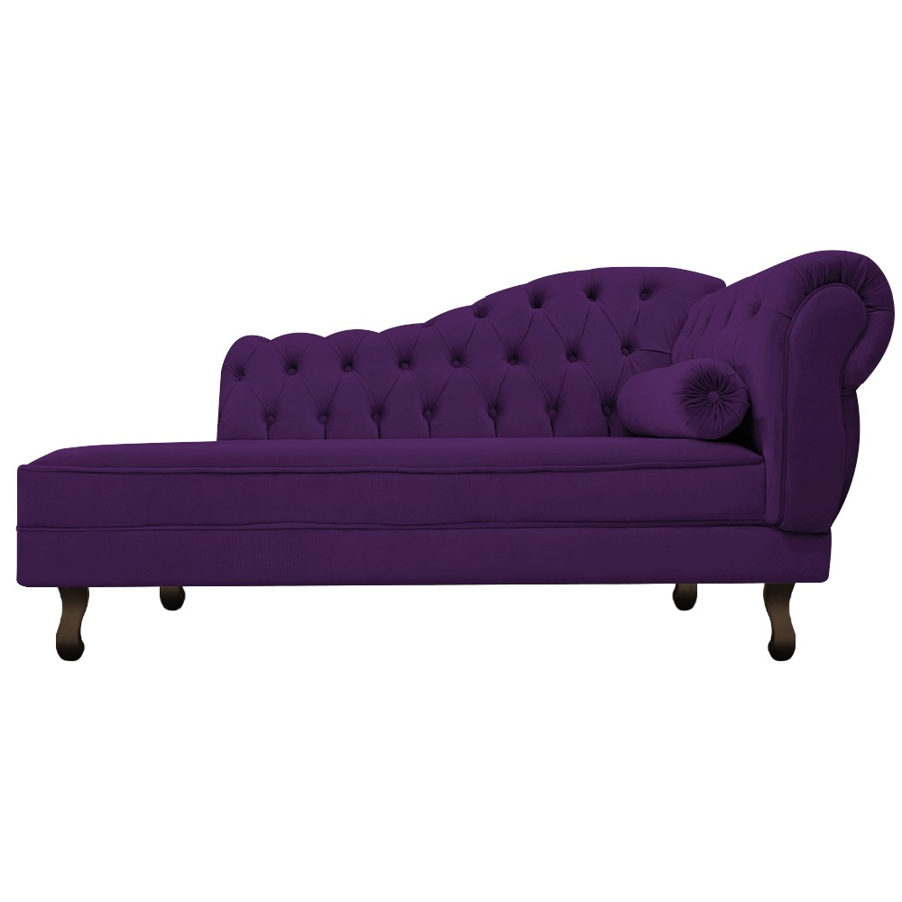 Recamier Diana 140cm Lado Esquerdo Suede Roxo - Amarena Móveis