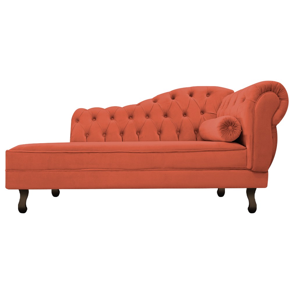 Recamier Diana 140cm Lado Esquerdo Suede Terracota - Amarena Móveis