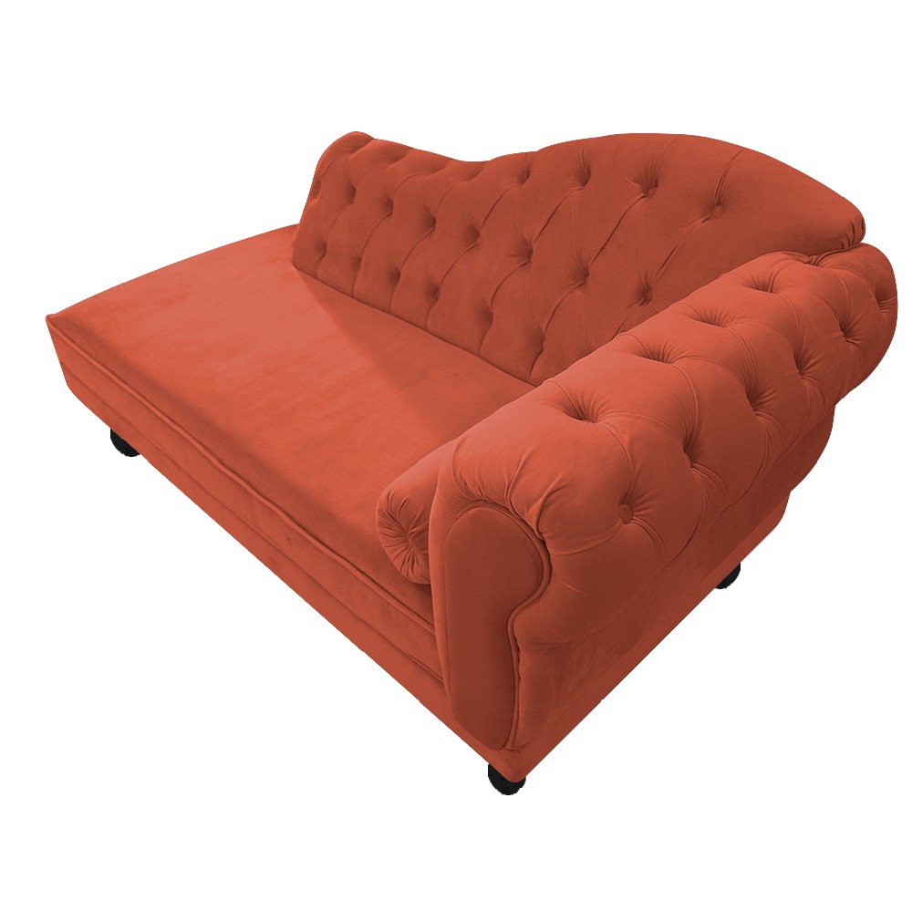Recamier Diana 140cm Lado Esquerdo Suede Terracota - Amarena Móveis