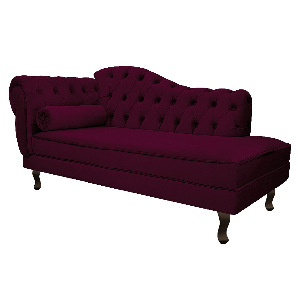 Recamier Diana 160cm Lado Direito Suede Bordô - Amarena Móveis