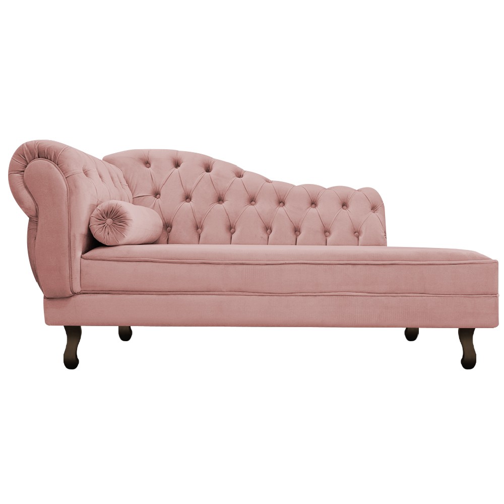Recamier Diana 160cm Lado Direito Suede Rosê - Amarena Móveis