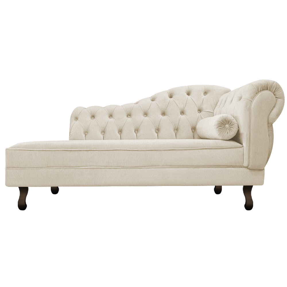 Recamier Diana 160cm Lado Esquerdo Suede Bege - Amarena Móveis