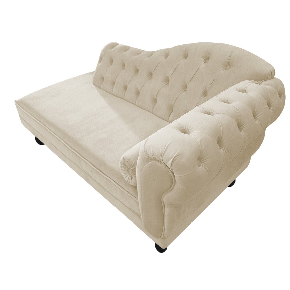 Recamier Diana 160cm Lado Esquerdo Suede Bege - Amarena Móveis