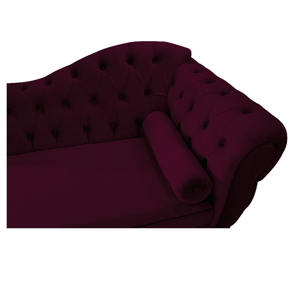 Recamier Diana 160cm Lado Esquerdo Suede Bordô - Amarena Móveis