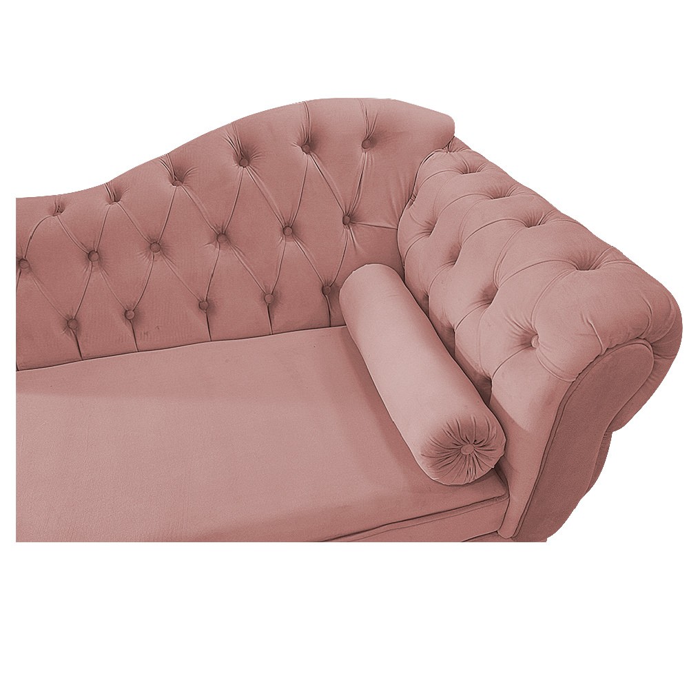 Recamier Diana 160cm Lado Esquerdo Suede Rosê - Amarena Móveis