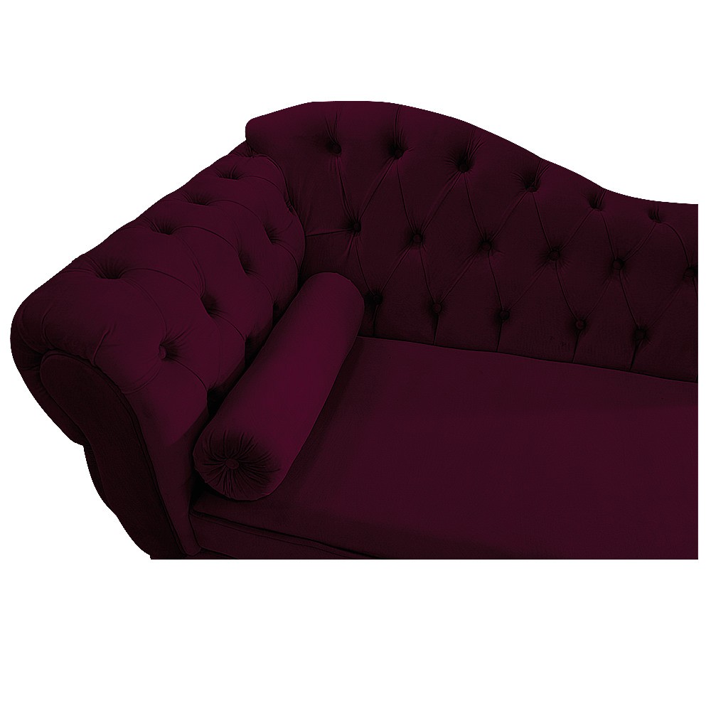 Recamier Diana 185cm Lado Direito Suede Bordô - Amarena Móveis