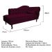 Recamier Diana 185cm Lado Esquerdo Suede Bordô - Amarena Móveis