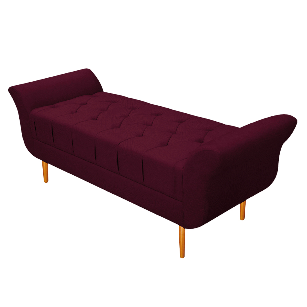 Recamier Estofado Ari 140 cm Casal Suede Bordô - Amarena Móveis