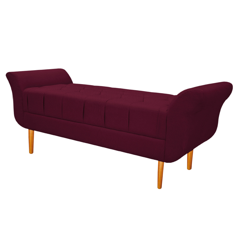 Recamier Estofado Ari 140 cm Casal Suede Bordô - Amarena Móveis