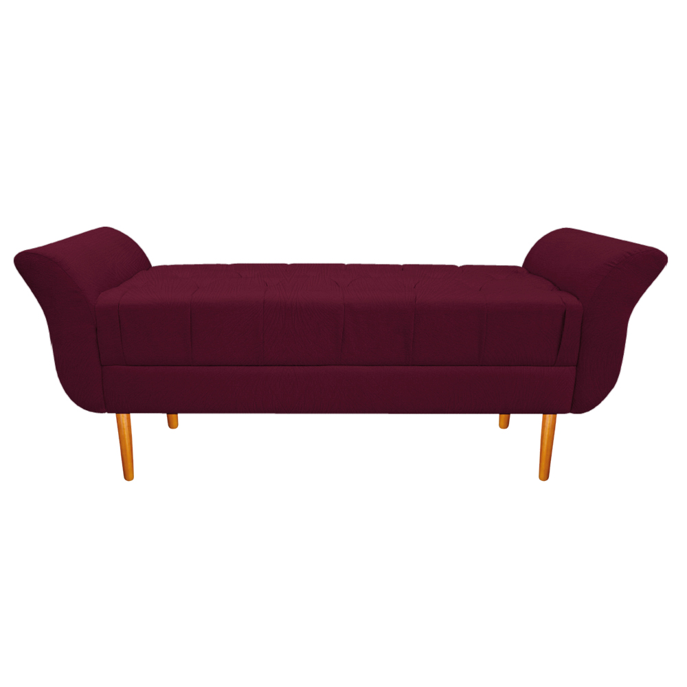 Recamier Estofado Ari 140 cm Casal Suede Bordô - Amarena Móveis