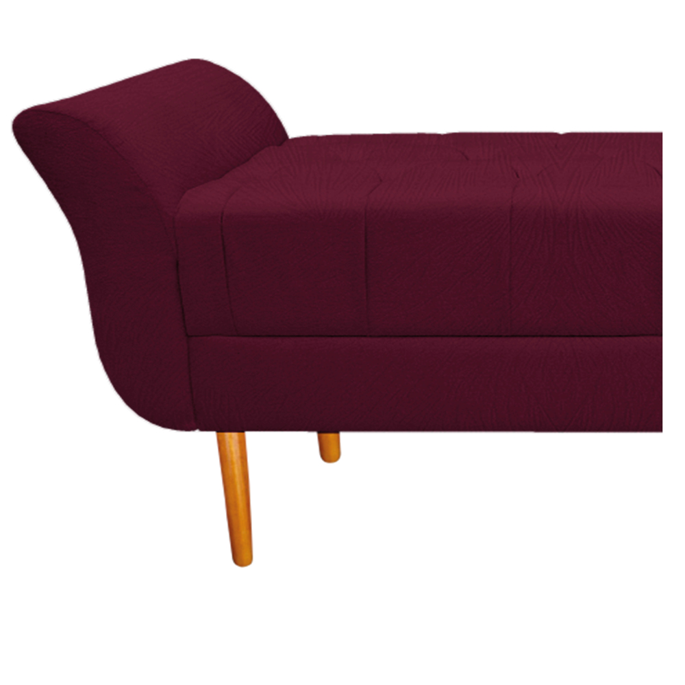Recamier Estofado Ari 140 cm Casal Suede Bordô - Amarena Móveis