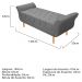 Recamier Estofado Ari 140 cm Casal Suede Cinza - Amarena Móveis