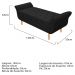 Recamier Estofado Ari 140 cm Casal Suede Preto - Amarena Móveis