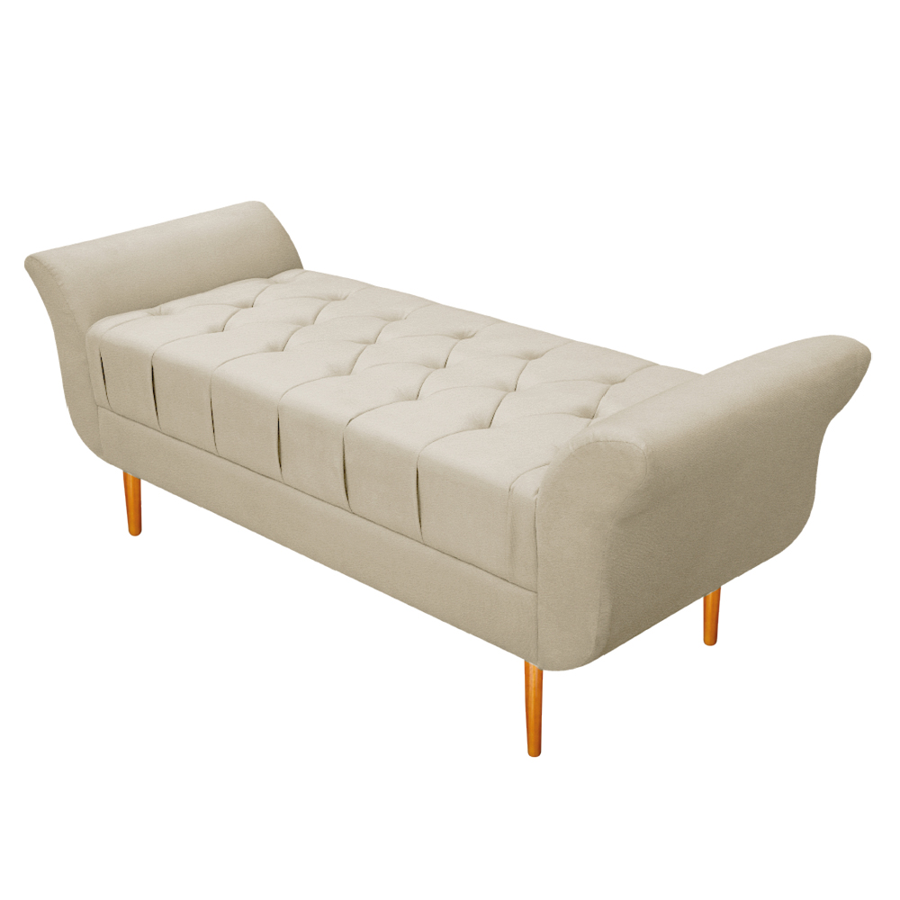 Recamier Estofado Ari 160 cm Queen Size Corano Bege - Amarena Móveis