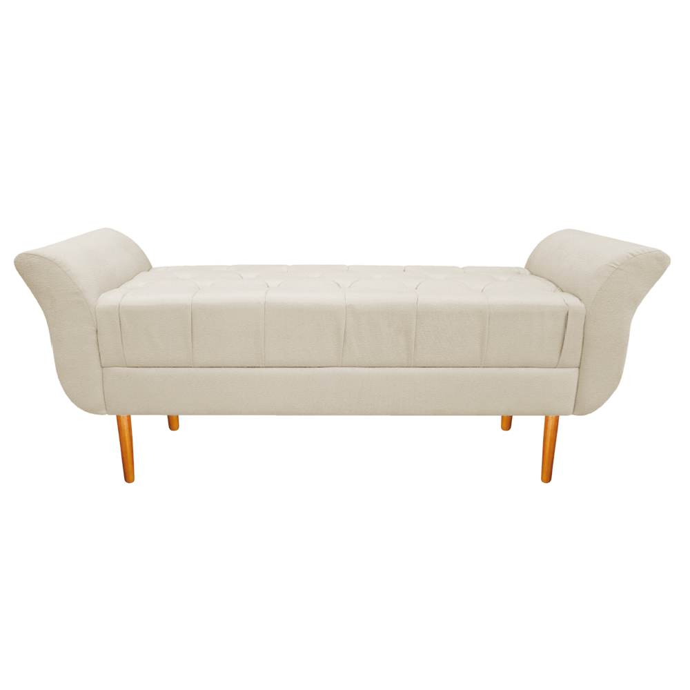 Recamier Estofado Ari 160 cm Queen Size Corano Bege - Amarena Móveis