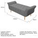 Recamier Estofado Ari 160 cm Queen Size Corano Cinza - Amarena Móveis