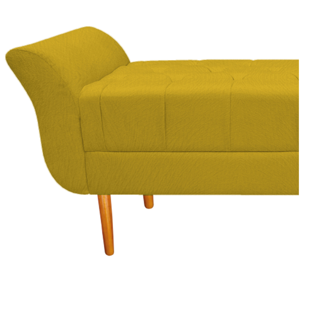 Recamier Estofado Ari 160 cm Queen Size Suede Amarelo - Amarena Móveis
