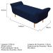 Recamier Estofado Ari 160 cm Queen Size Suede Azul Marinho - Amarena Móveis