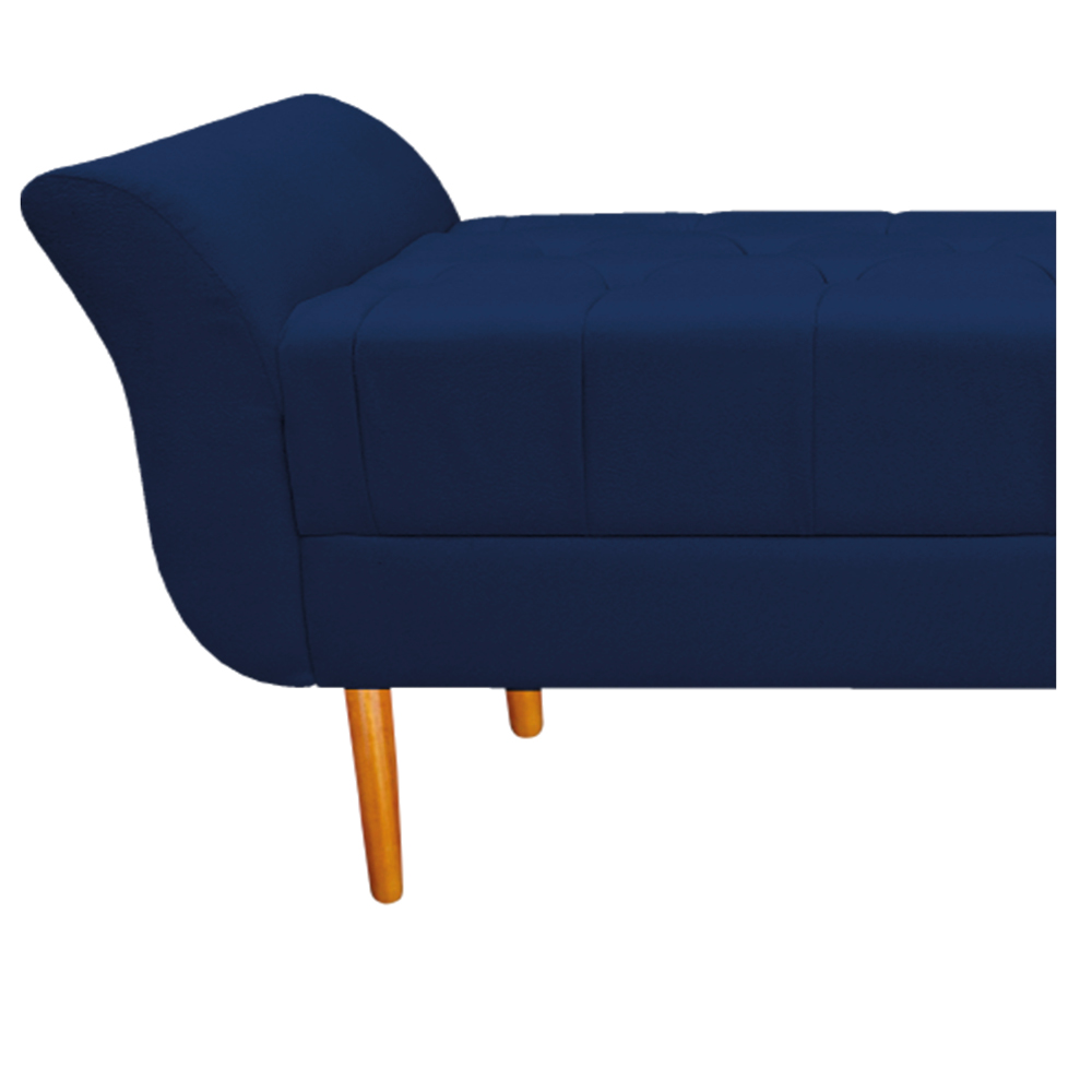Recamier Estofado Ari 160 cm Queen Size Suede Azul Marinho - Amarena Móveis