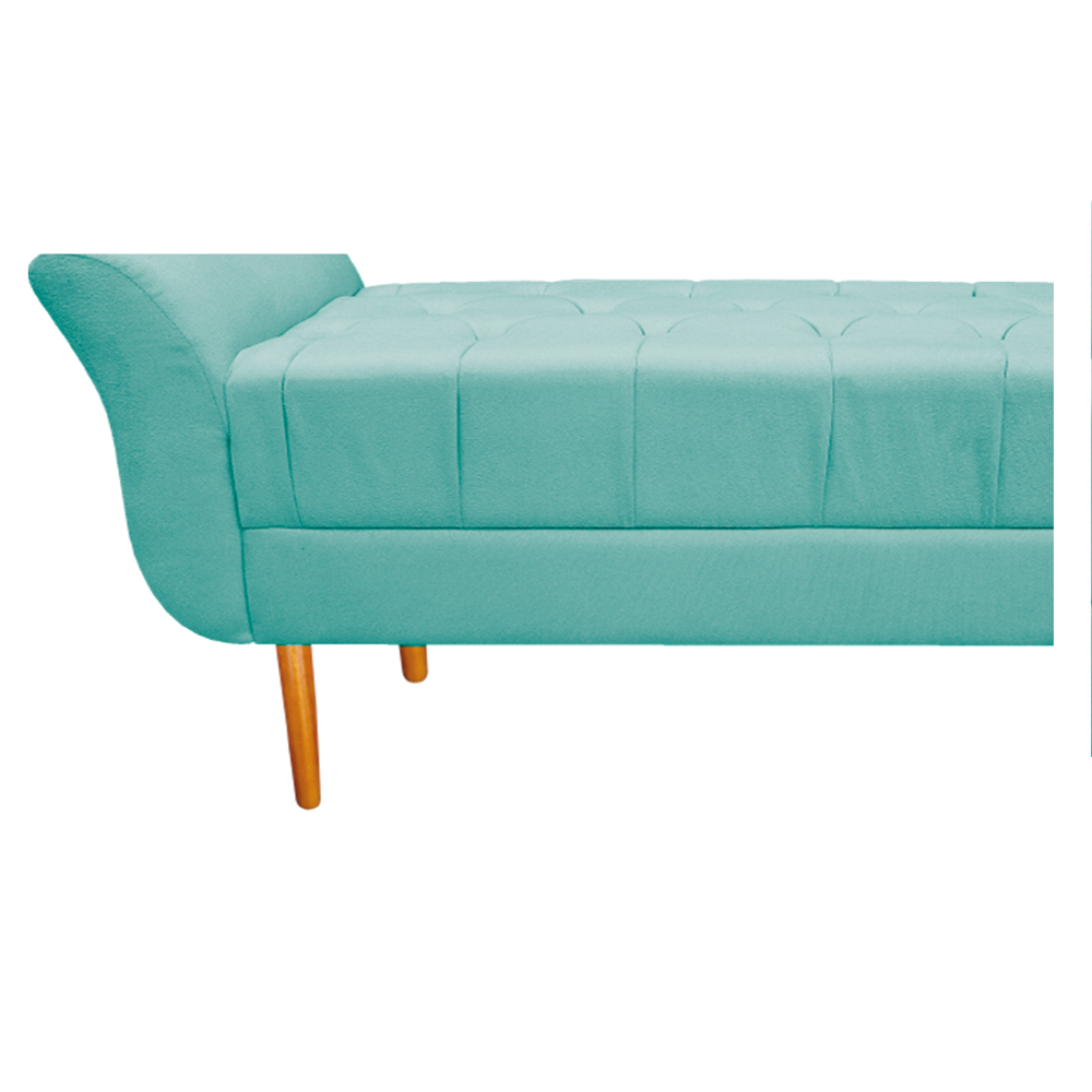Recamier Estofado Ari 160 cm Queen Size Suede Azul Tiffany - Amarena Móveis