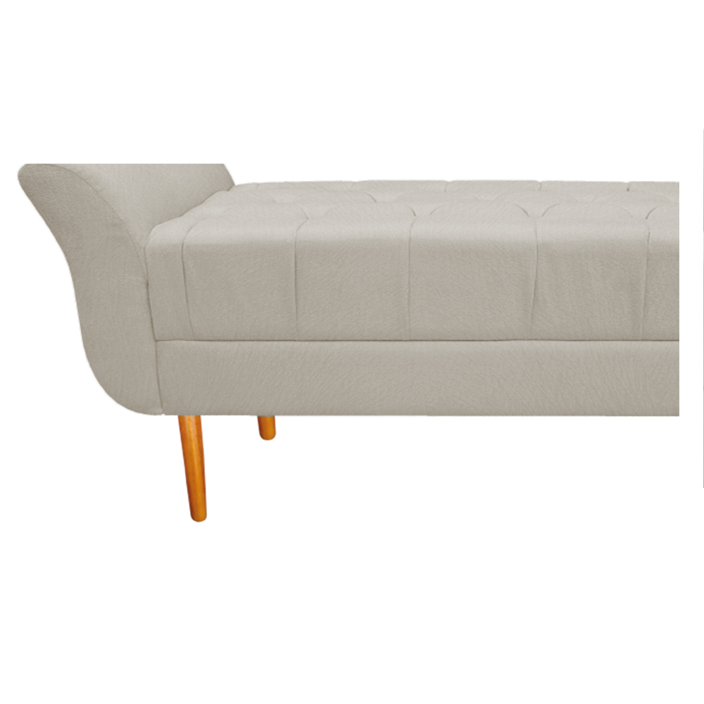 Recamier Estofado Ari 160 cm Queen Size Suede Bege - Amarena Móveis