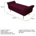 Recamier Estofado Ari 160 cm Queen Size Suede Bordô - Amarena Móveis