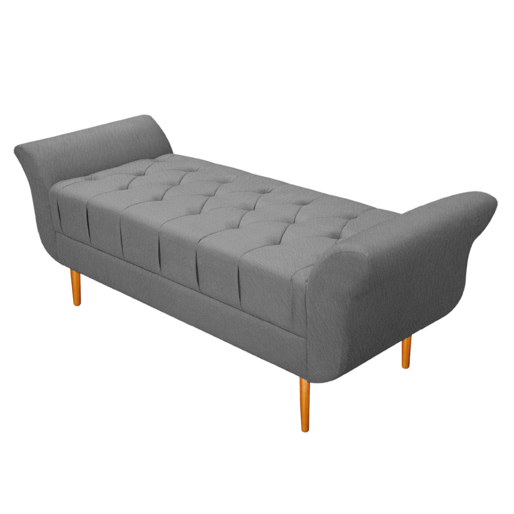 Recamier Estofado Ari 160 cm Queen Size Suede Cinza - Amarena Móveis